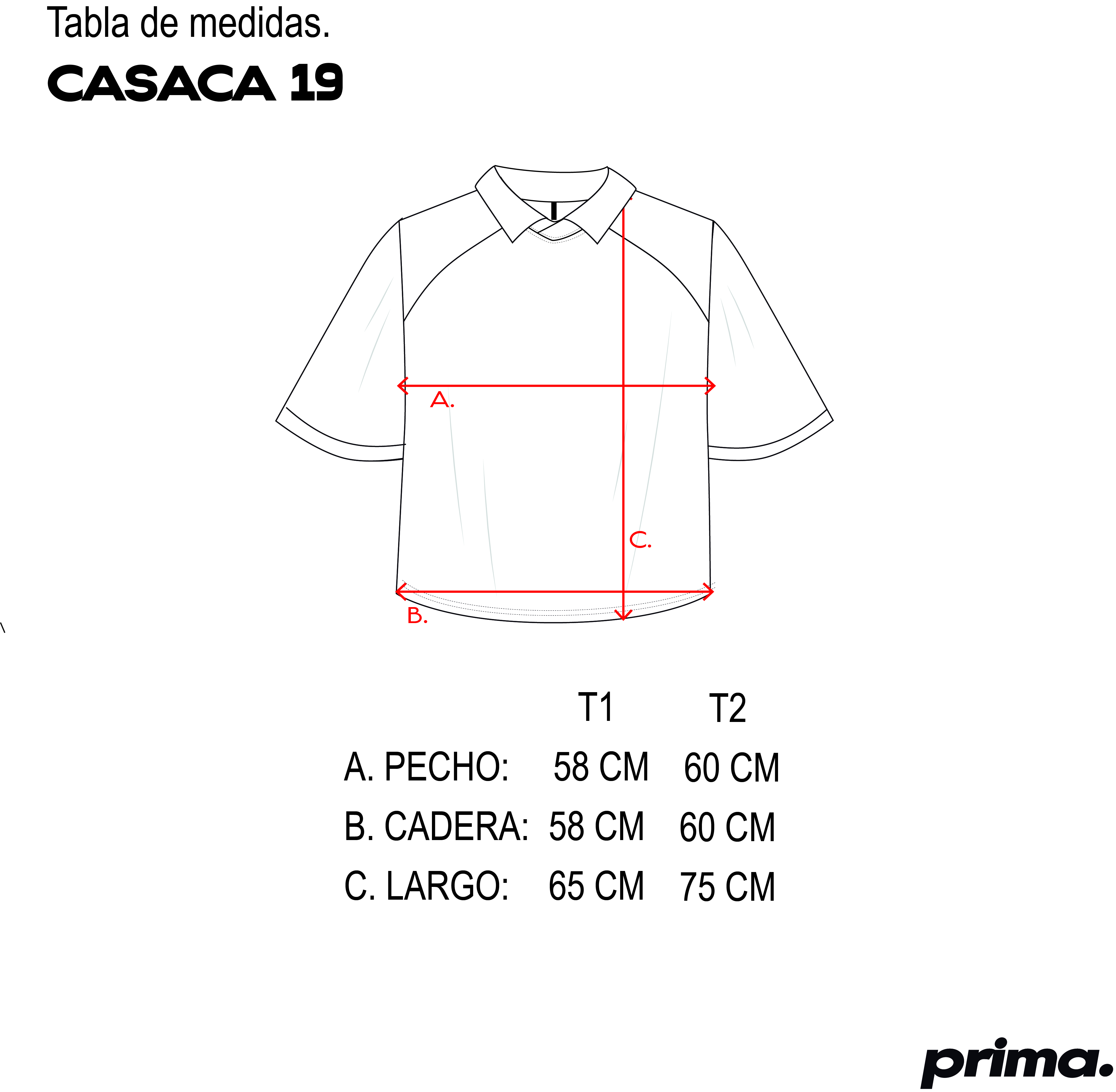 Medidas de la prenda